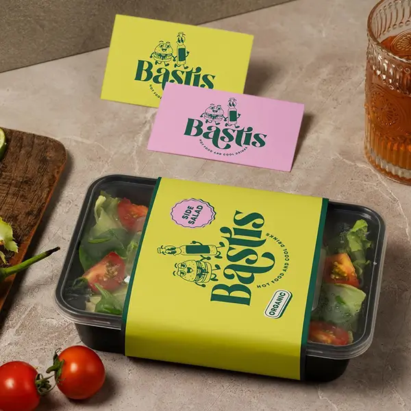 Rectangular plastic salad bowl